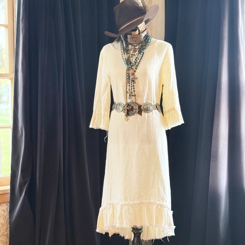 Rustic Linen Dress - Handmade